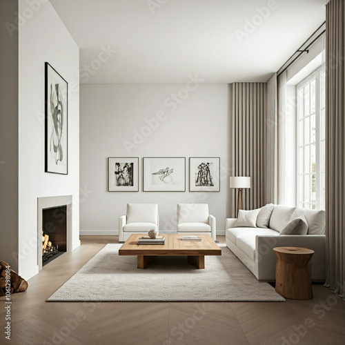 Wallpaper Mural modern living room Torontodigital.ca