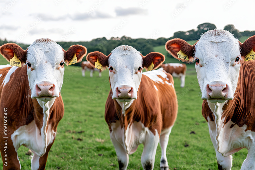 cattle herd on rolling green hills cattle herd on rolling green hills