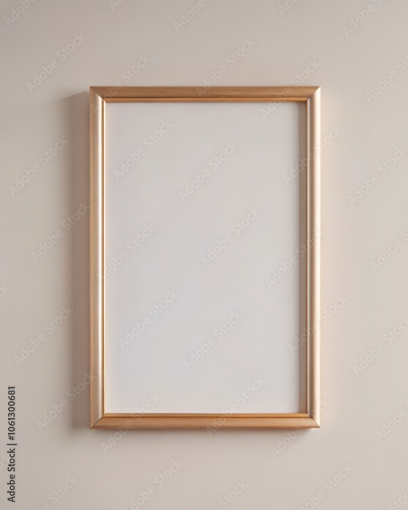 Vertical Golden Frame Mockup Close Up on Wall Vertical Golden Frame Mockup Close Up on Wall