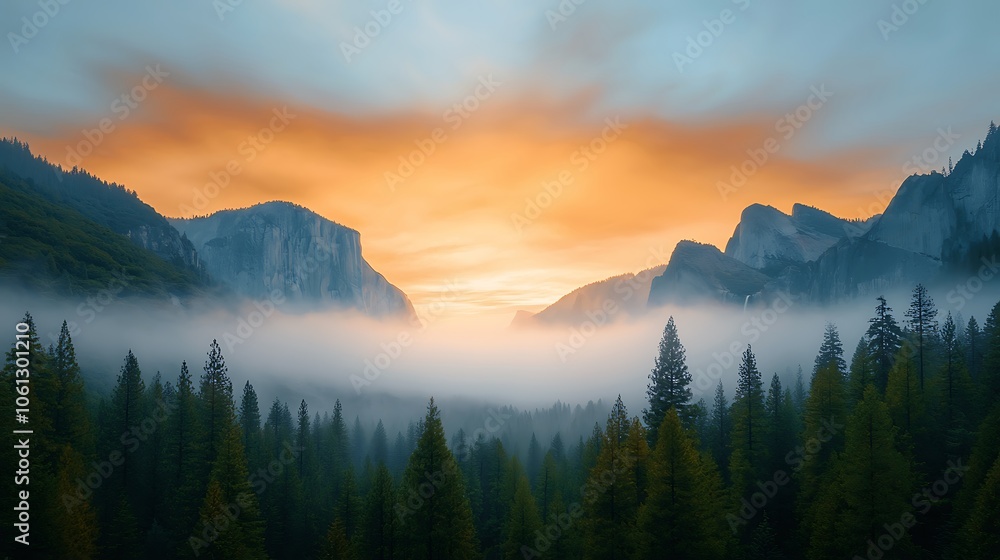 Obraz premium Explore breathtaking mountain landscapes under a vibrant sunrise sky