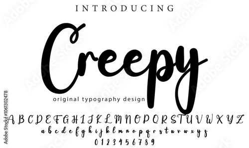 Creepy Font Stylish brush painted an uppercase vector letters, alphabet, typeface