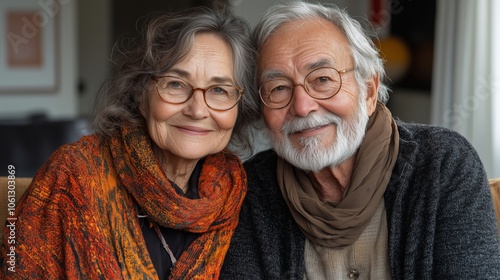 Heartwarming Portrait of an Elderly Couple Embracing Joyful Togetherness