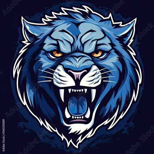 High Quality Editable Team Logo and Sports Emblem with Fierce Athletic Mascot for Championship Branding, Community Sports, and Global Merchandise photo