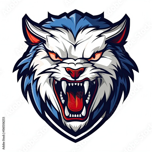 High Quality Editable Team Logo and Sports Emblem with Fierce Athletic Mascot for Championship Branding, Community Sports, and Global Merchandise