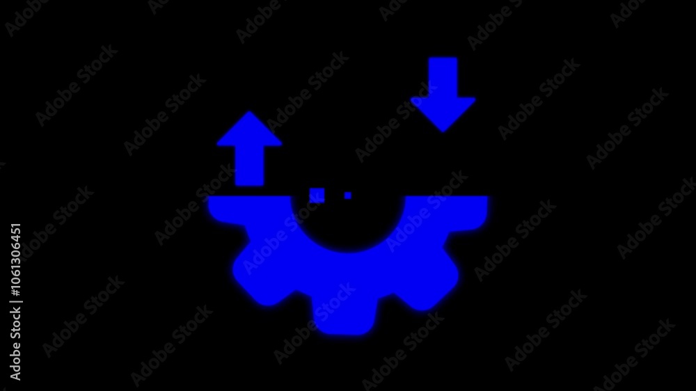 animated productivity increase icon, spinning cog wheel with arrow up. animation footage video isolated on alpha channel background(transparent). animated productivity increase icon, spinning cog wheel with arrow up. animation footage video isolated on alpha channel background(transparent).