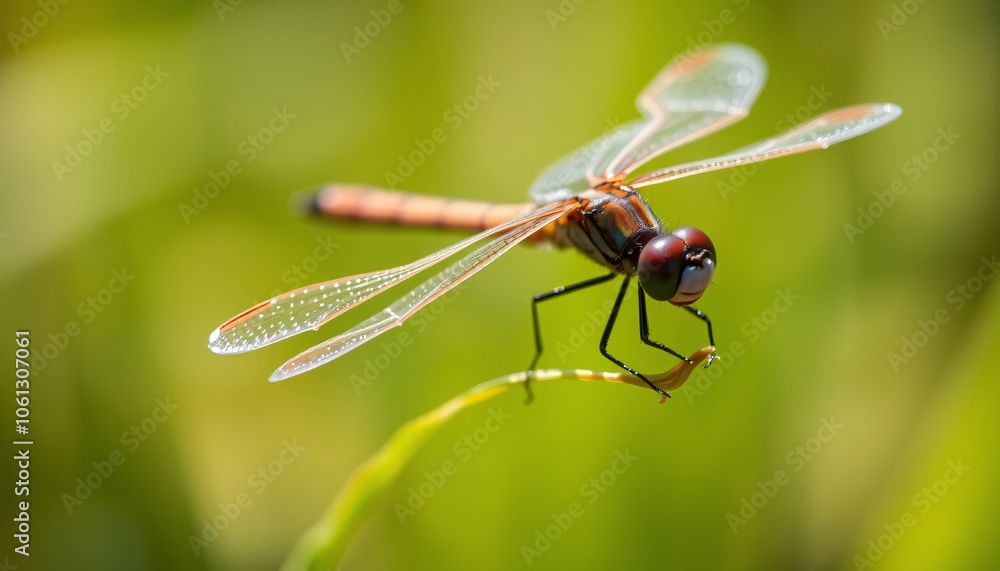 Dragonfly Perched on a Blade of Grass Dragonfly Perched on a Blade of Grass