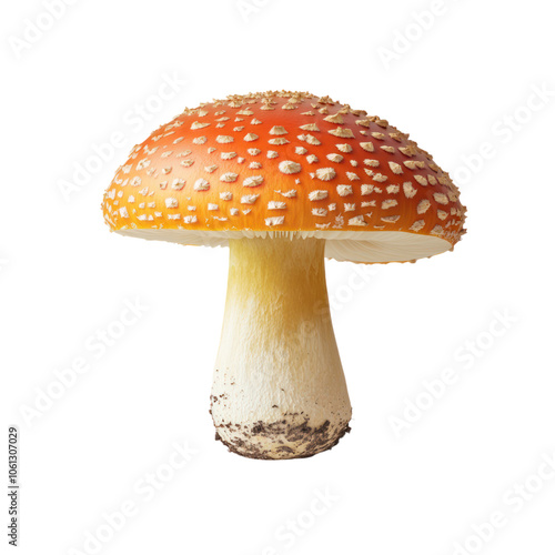 Close-up of a Red and White Mushroom