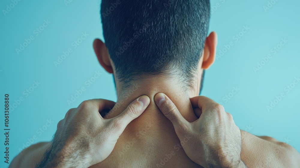 Naklejka premium Discover effective techniques to relieve neck pain and improve wellness
