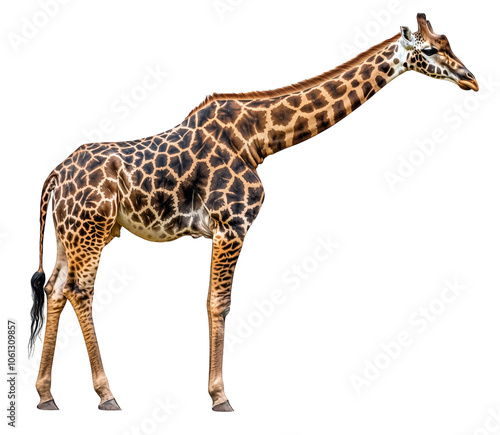 Tall Giraffe Standing Gracefully in High Definition photo