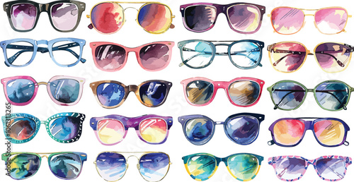 sunglasses watercolor clipart