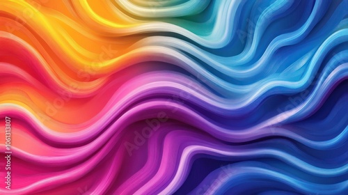 Abstract background with colorful wavy lines, gradient from red to blue.