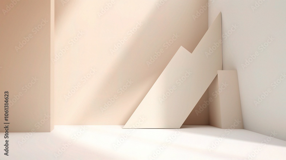 Fototapeta premium Subtle Beige Gradient with Diagonal Shadows