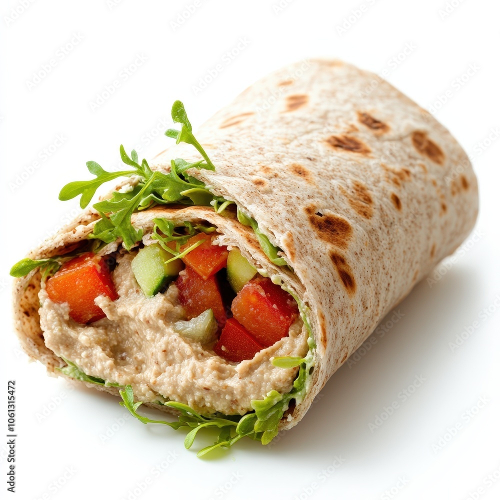 Whole Grain Vegetable Wrap Close Up Whole Grain Vegetable Wrap Close Up