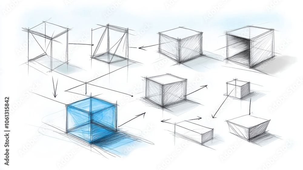 A step-by-step tutorial on drawing a basic geometric shape, with clear labels and arrows, educational line drawing isolated on a clean white background. A step-by-step tutorial on drawing a basic geometric shape, with clear labels and arrows, educational line drawing isolated on a clean white background.