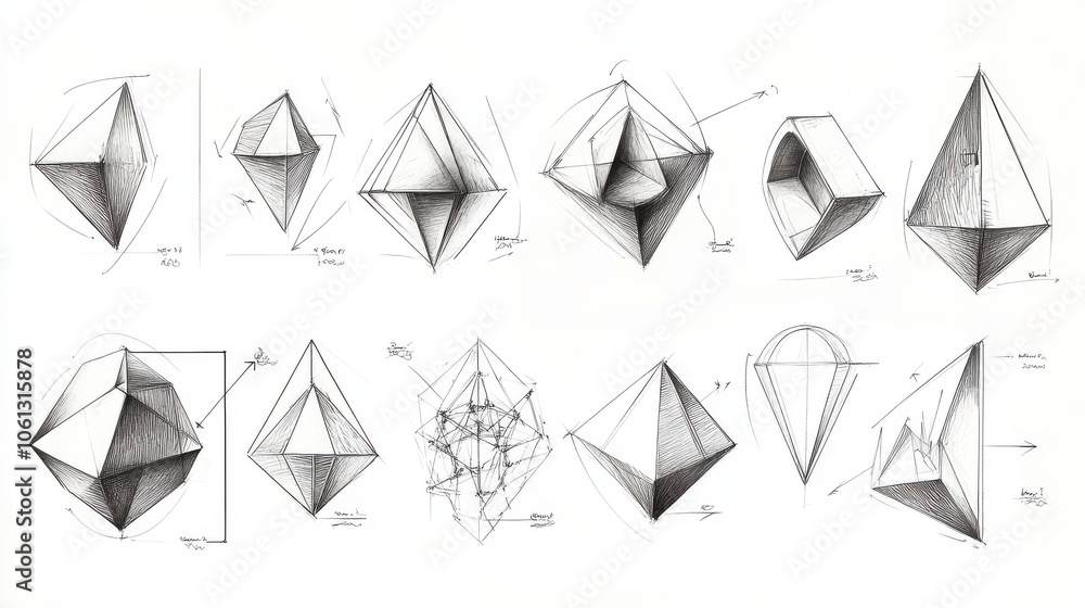 A step-by-step tutorial on drawing a basic geometric shape, with clear labels and arrows, educational line drawing isolated on a clean white background. A step-by-step tutorial on drawing a basic geometric shape, with clear labels and arrows, educational line drawing isolated on a clean white background.