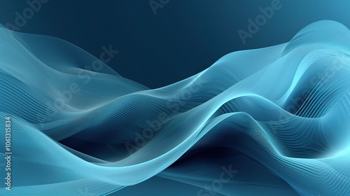 Abstract Blue Wave Pattern with Fluid Motion