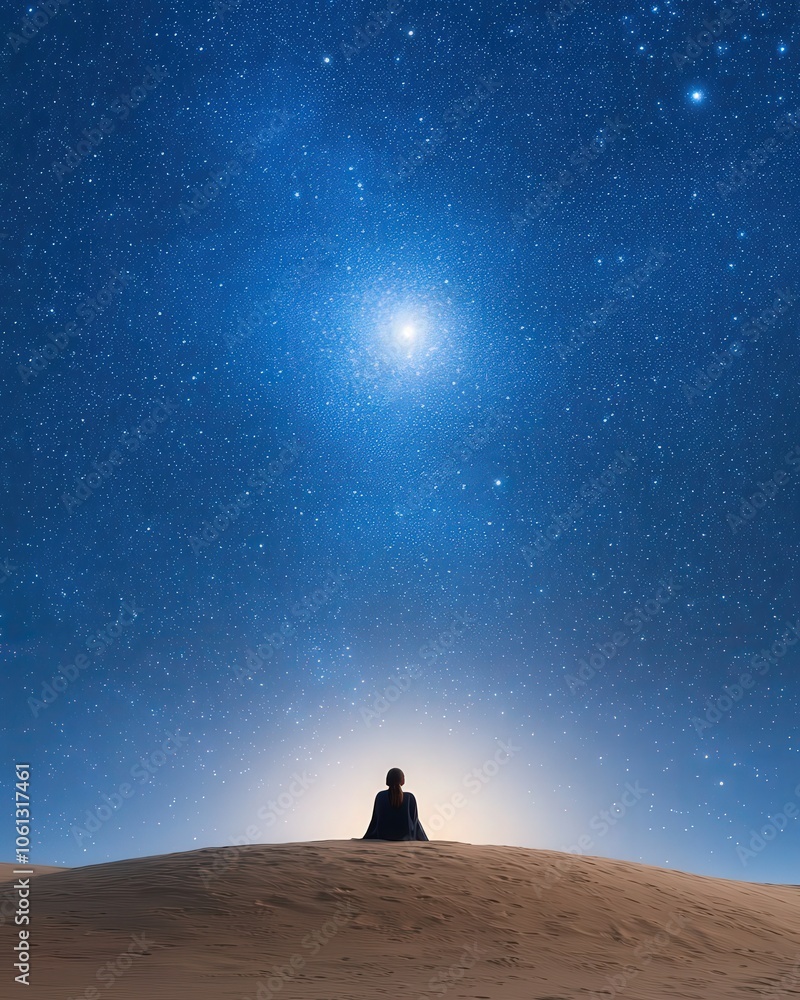 Serene Moment Under the Starry Night Sky Serene Moment Under the Starry Night Sky