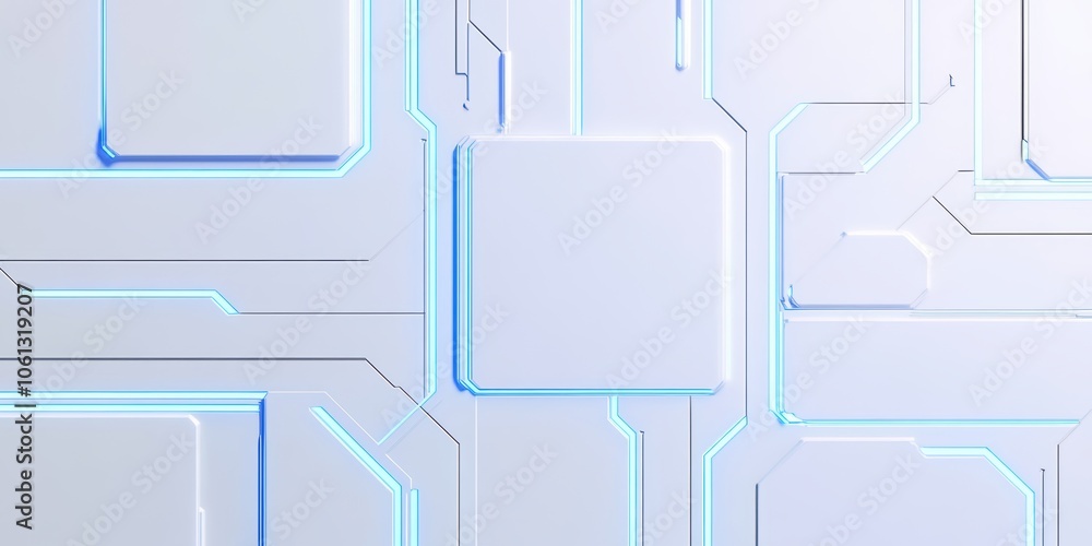 Minimalist Tech Pattern with Neon Blue Accents Minimalist Tech Pattern with Neon Blue Accents