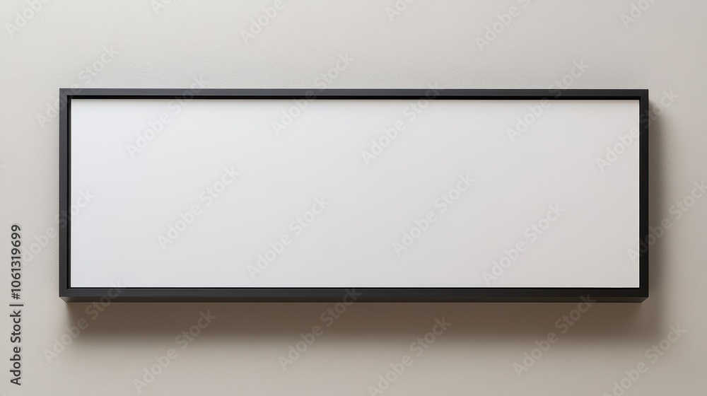 Minimalist Rectangular Frame on Light Beige Wall