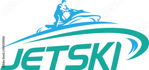 Jet Ski Sport logo design with vector jetski icon