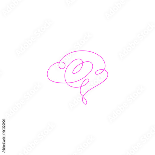 Brain and heart luxury line art logo