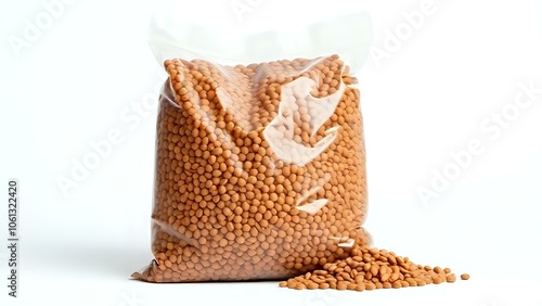 Lentils Bag on White Background photo