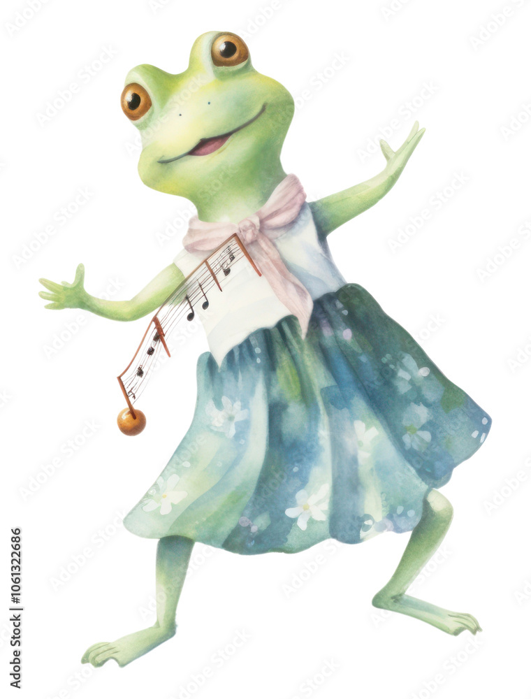 Fototapeta premium PNG Frog dancing amphibian animal representation.