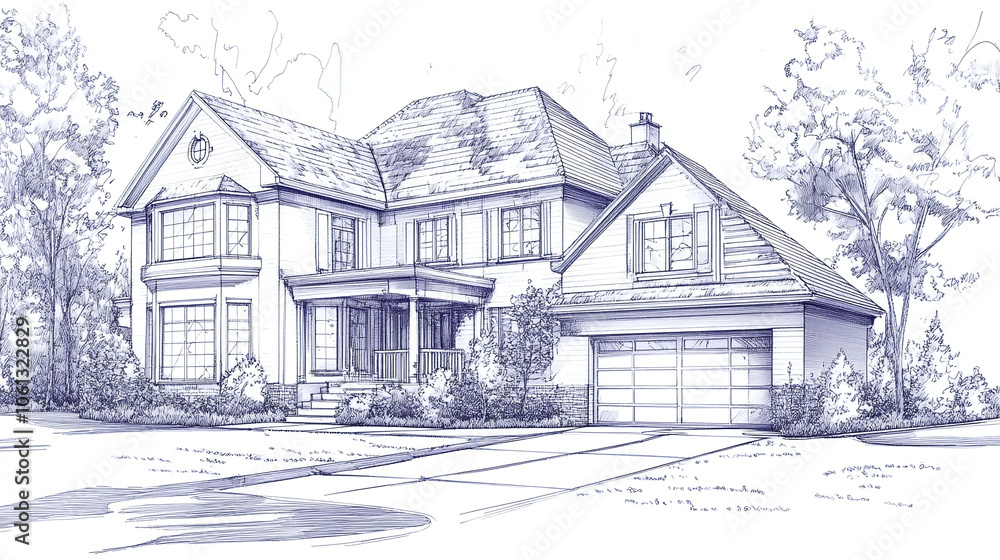 Family Blueprint: A Two-Story Home with Labeled Rooms Family Blueprint: A Two-Story Home with Labeled Rooms