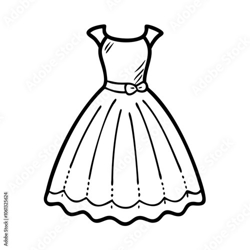 ball gown  vector icon, dress icon, vector clothing icon - simple vector illustration of a ball gown , in a simple and clean style, for business and fashion graphics. clothing flat illustration.
