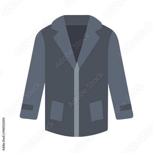 blazer  vector icon, dress icon, vector clothing icon - simple vector illustration of a blazer , in a simple and clean style, for business and fashion graphics. clothing flat illustration.