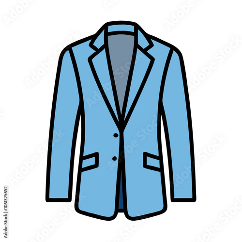 blazer vector icon, dress icon, vector clothing icon - simple vector illustration of a blazer , in a simple and clean style, for business and fashion graphics. clothing flat illustration.