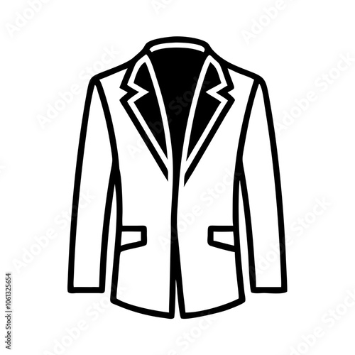 blazer  vector icon, dress icon, vector clothing icon - simple vector illustration of a blazer , in a simple and clean style, for business and fashion graphics. clothing flat illustration.