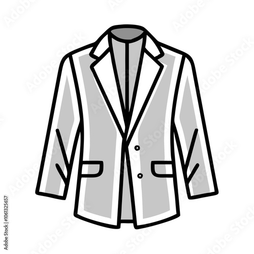blazer  vector icon, dress icon, vector clothing icon - simple vector illustration of a blazer , in a simple and clean style, for business and fashion graphics. clothing flat illustration.