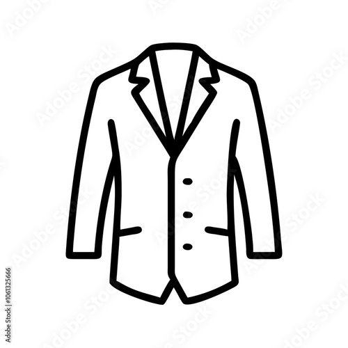 blazer  vector icon, dress icon, vector clothing icon - simple vector illustration of a blazer , in a simple and clean style, for business and fashion graphics. clothing flat illustration.