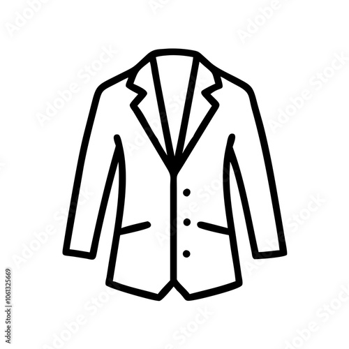 blazer  vector icon, dress icon, vector clothing icon - simple vector illustration of a blazer , in a simple and clean style, for business and fashion graphics. clothing flat illustration.