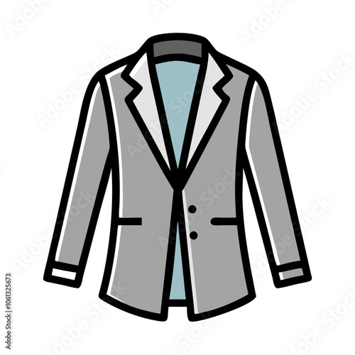 blazer  vector icon, dress icon, vector clothing icon - simple vector illustration of a blazer , in a simple and clean style, for business and fashion graphics. clothing flat illustration.