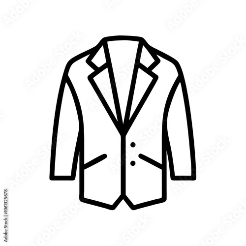 blazer  vector icon, dress icon, vector clothing icon - simple vector illustration of a blazer , in a simple and clean style, for business and fashion graphics. clothing flat illustration.