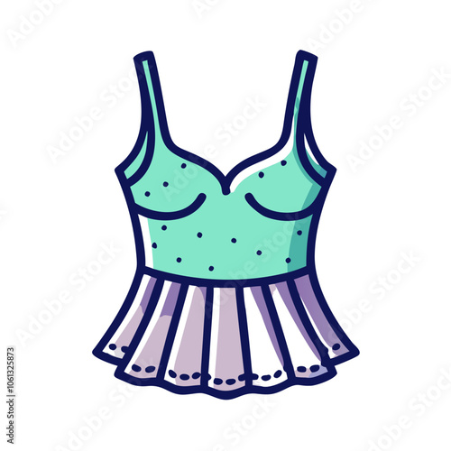 peplum top  vector icon, dress icon, vector clothing icon - simple vector illustration of a peplum top , in a simple and clean style, for business and fashion graphics. clothing flat illustration.