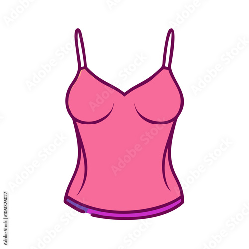 camisole  vector icon, dress icon, vector clothing icon - simple vector illustration of a camisole , in a simple and clean style, for business and fashion graphics. clothing flat illustration.