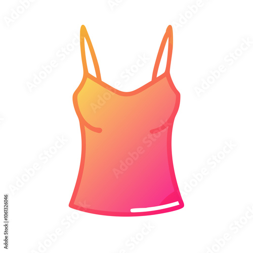 camisole  vector icon, dress icon, vector clothing icon - simple vector illustration of a camisole , in a simple and clean style, for business and fashion graphics. clothing flat illustration.