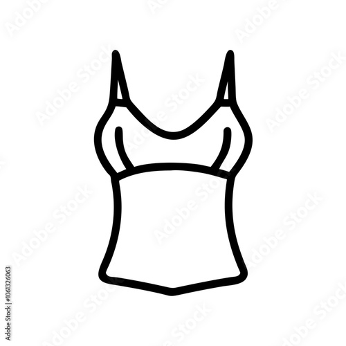 camisole  vector icon, dress icon, vector clothing icon - simple vector illustration of a camisole , in a simple and clean style, for business and fashion graphics. clothing flat illustration.