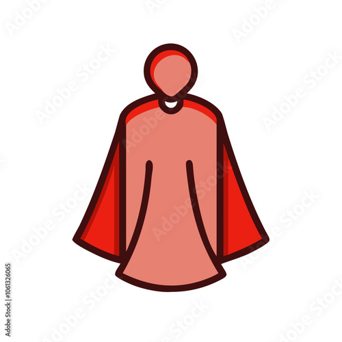 cape  vector icon, dress icon, vector clothing icon - simple vector illustration of a cape , in a simple and clean style, for business and fashion graphics. clothing flat illustration.