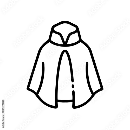 cape  vector icon, dress icon, vector clothing icon - simple vector illustration of a cape , in a simple and clean style, for business and fashion graphics. clothing flat illustration.
