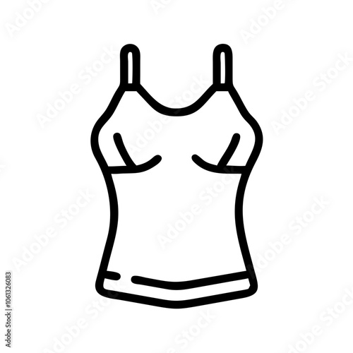 camisole  vector icon, dress icon, vector clothing icon - simple vector illustration of a camisole , in a simple and clean style, for business and fashion graphics. clothing flat illustration.