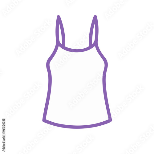 camisole  vector icon, dress icon, vector clothing icon - simple vector illustration of a camisole , in a simple and clean style, for business and fashion graphics. clothing flat illustration.