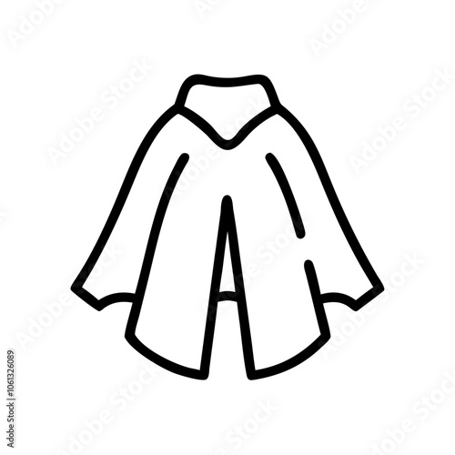 cape  vector icon, dress icon, vector clothing icon - simple vector illustration of a cape , in a simple and clean style, for business and fashion graphics. clothing flat illustration.