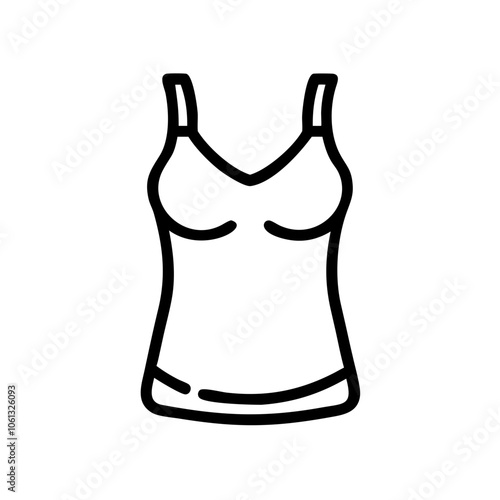 camisole  vector icon, dress icon, vector clothing icon - simple vector illustration of a camisole , in a simple and clean style, for business and fashion graphics. clothing flat illustration.