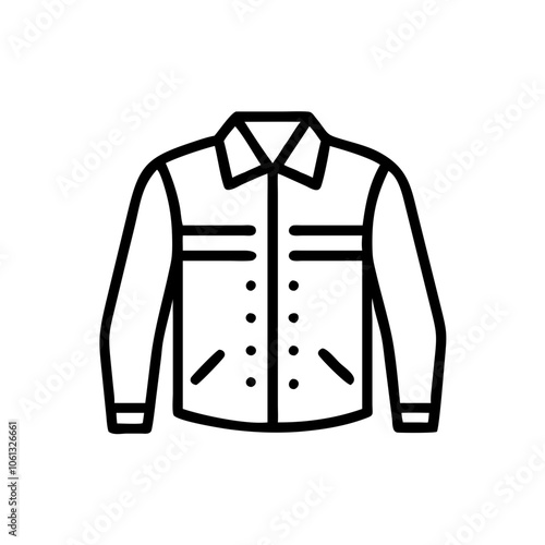 denim jacket  vector icon, dress icon, vector clothing icon - simple vector illustration of a denim jacket , in a simple and clean style, for business and fashion graphics. clothing flat illustration.