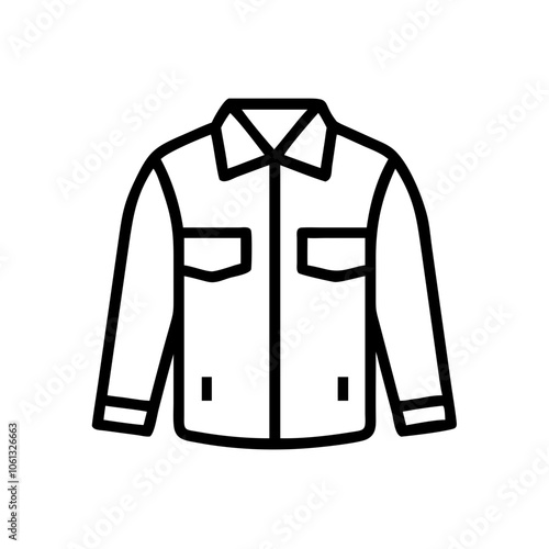 denim jacket  vector icon, dress icon, vector clothing icon - simple vector illustration of a denim jacket , in a simple and clean style, for business and fashion graphics. clothing flat illustration.