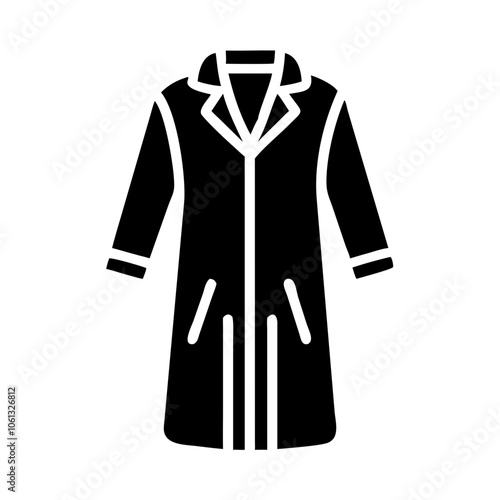 duster coat  vector icon, dress icon, vector clothing icon - simple vector illustration of a duster coat , in a simple and clean style, for business and fashion graphics. clothing flat illustration.
